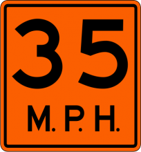 W13-1P  Advisory Speed Plaque