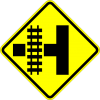 W10-3 Railroad Crossing and Intersection Advanced Warning Sign