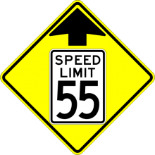 W3-5 Reduced Speed Limit Ahead Sign