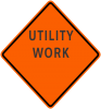 W21-7  Utility Work (Ahead, 500 Ft, 1000 Ft, 1500 Ft)